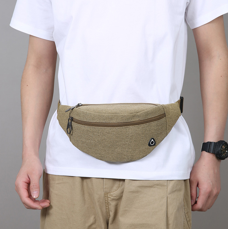 Casual Retro Canvas Waist Bag, Men's Simple Portable Crossbody Chest Bag, Daily Commuting Sports Shoulder Bag