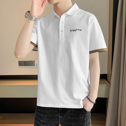 Short-sleeve T-shirt for men, collar polo shirt, summer 2025 new style trendy brand loose casual quick-drying clothing T-shirt