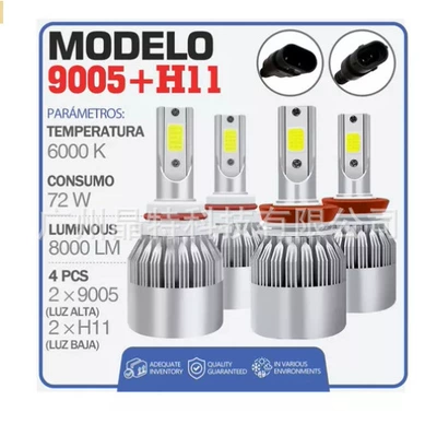 Ön faralar – near beam modified headlight - c6-silver-4-pack-9005h11