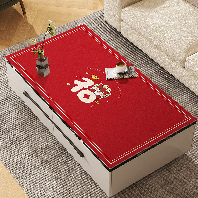 Estera de mesa de cuero lavable impermeable a prueba de aceite anti-escaldadura estera de escritorio mesa de café mantel Luz de lujo de alto grado sala de estar mantel