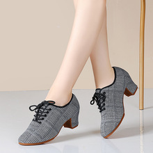 牛津布广场舞鞋拉丁舞鞋女成人软底教师鞋秋网面跳舞蹈鞋摩登舞鞋