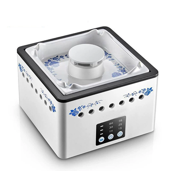 Square blue and white porcelain timing model with round hole