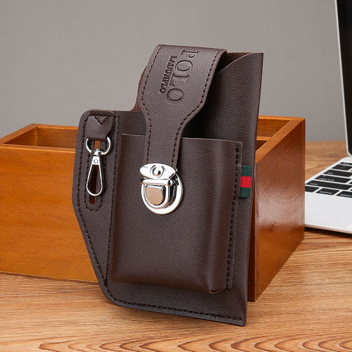 Men's Phone Waist Bag with Multi-functional Belt, Suitable for Work Site Use, Leather Case for Men, Can Hold Cigarette Box