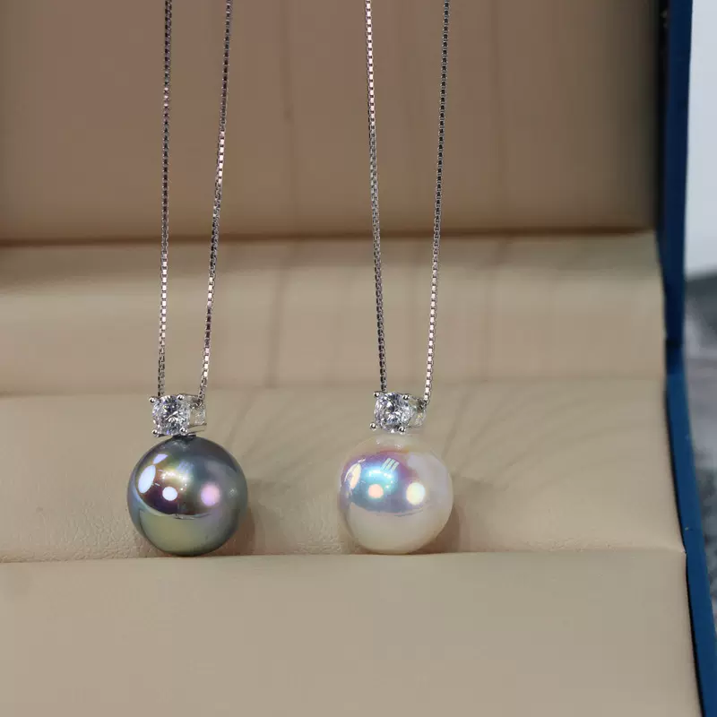 26新款AKOYA天女真多麻施家珍珠项链戴妃耳钉锁骨链925通体纯银