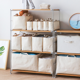 Wardrobe Canvas Storage Basket Fabric Folding Large Clothes Storage Box Clothes Toy Storage Basket Gap Storage Bag