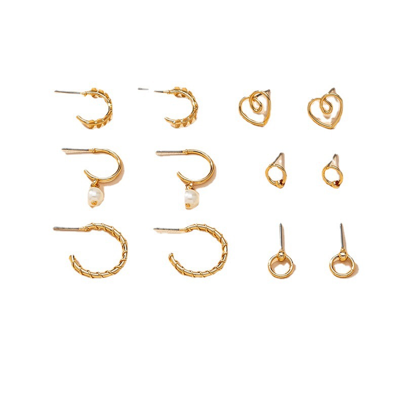 Fashion Pearl Retro Earrings 6 Pairs display picture 1