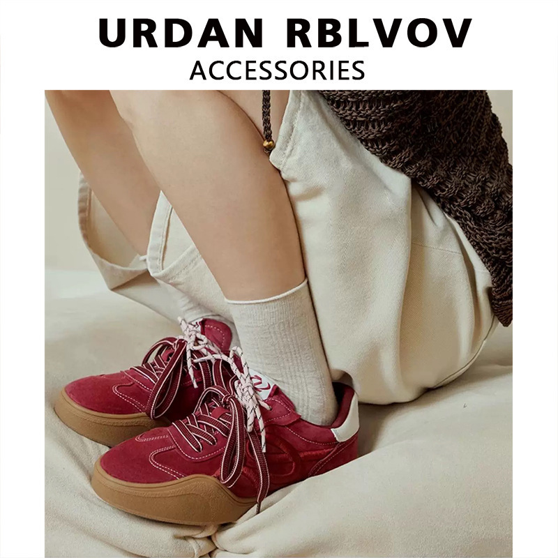 Caramel Moral Training Casual Shoes 2025 Spring New Embroidered Sneakers Female Students Ballet Flats Luminous Shoes