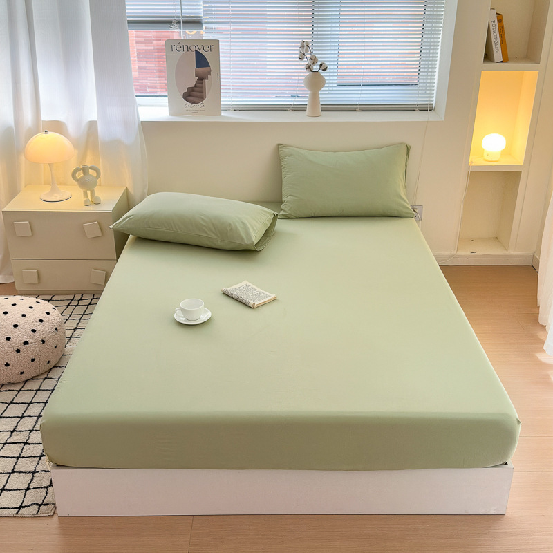 Colchón de algodón de color sólido engrosado, lijado, envoltura completa, funda protectora de colchón de algodón, cuatro estaciones, tipo A, engrosamiento de estilo japonés