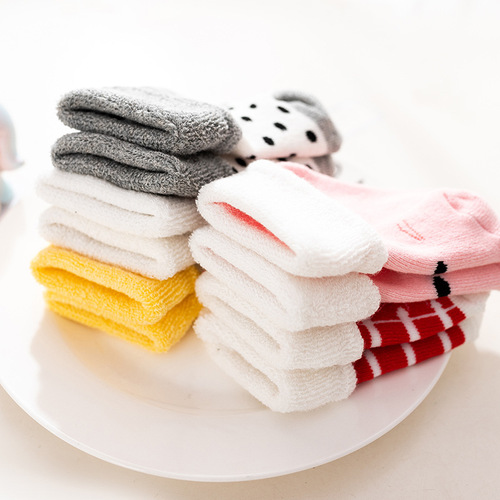 Baby socks for wholesale, autumn and winter, thick crew socks for 6-9 months, 0-1-3 years old, unisex children's baby newborn cotton socks