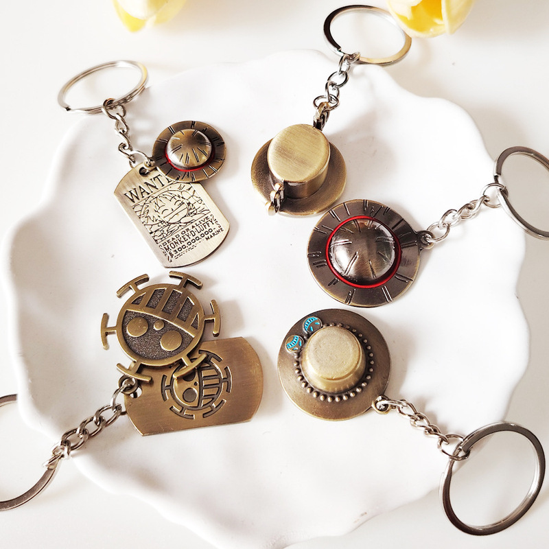 Cross-border Hot-selling Anime Surrounding One Piece Cartoon Qiao Ba Lufei Ace Necklace Doctor Luo Keychain