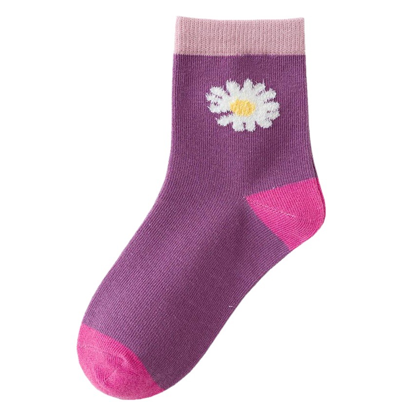 Calcetines de media pantorrilla calcetines de niña primavera y otoño calcetines de estudiante de escuela primaria primavera y verano Calcetines de bebé lindo para niños de algodón puro