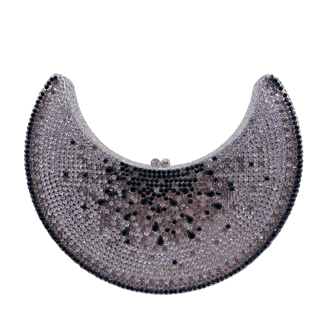 Nueva luna transfronteriza nueva media luna con diamantes bolsas de cena sandía bolsas de mano de diamantes bolsas europeas y americanas vestidos de fiesta bolsas de mujer
