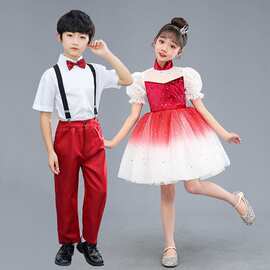 六一儿童演出服女童蓬蓬纱裙小学生合唱朗诵礼服幼儿园毕业表演服