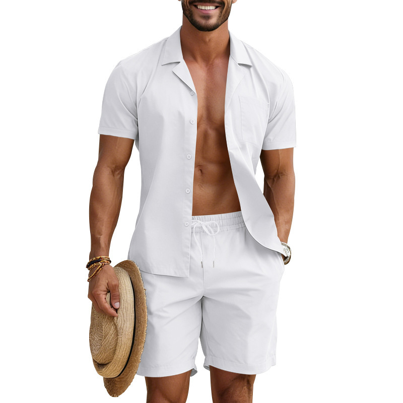 Men's Casual Summer Outfit Set | Loose Fit Beach Shirt & Shorts | Trendy Vacation Wear For Hot Weather_viptrois.com