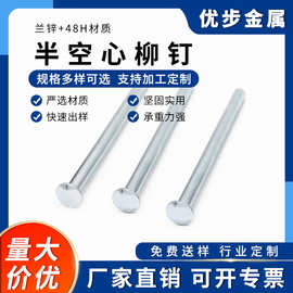 源头厂家直销半空心铆钉 圆头空心铆钉  适用于脚轮器材各种行业