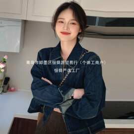 韩里韩气的牛仔外套女2025秋新款早秋季冷淡系超好看穿搭夹克