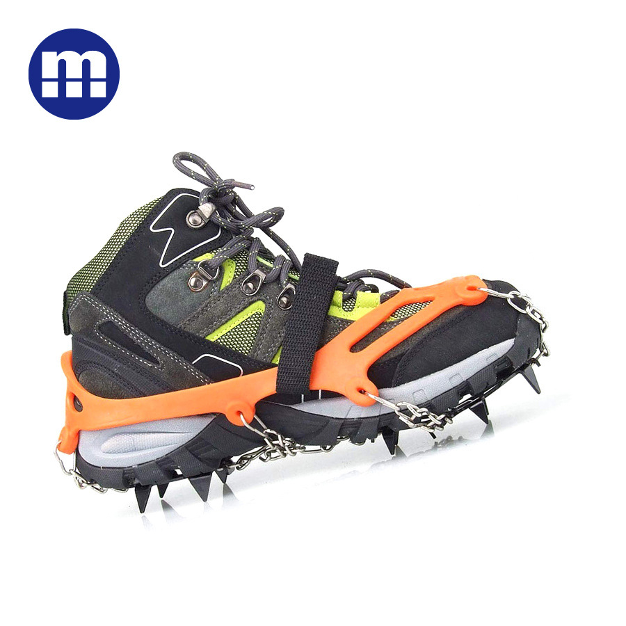 m® 12齿攀岩户外装备用品，防滑登山冰爪，冰鞋硅胶防滑鞋钉套详情6
