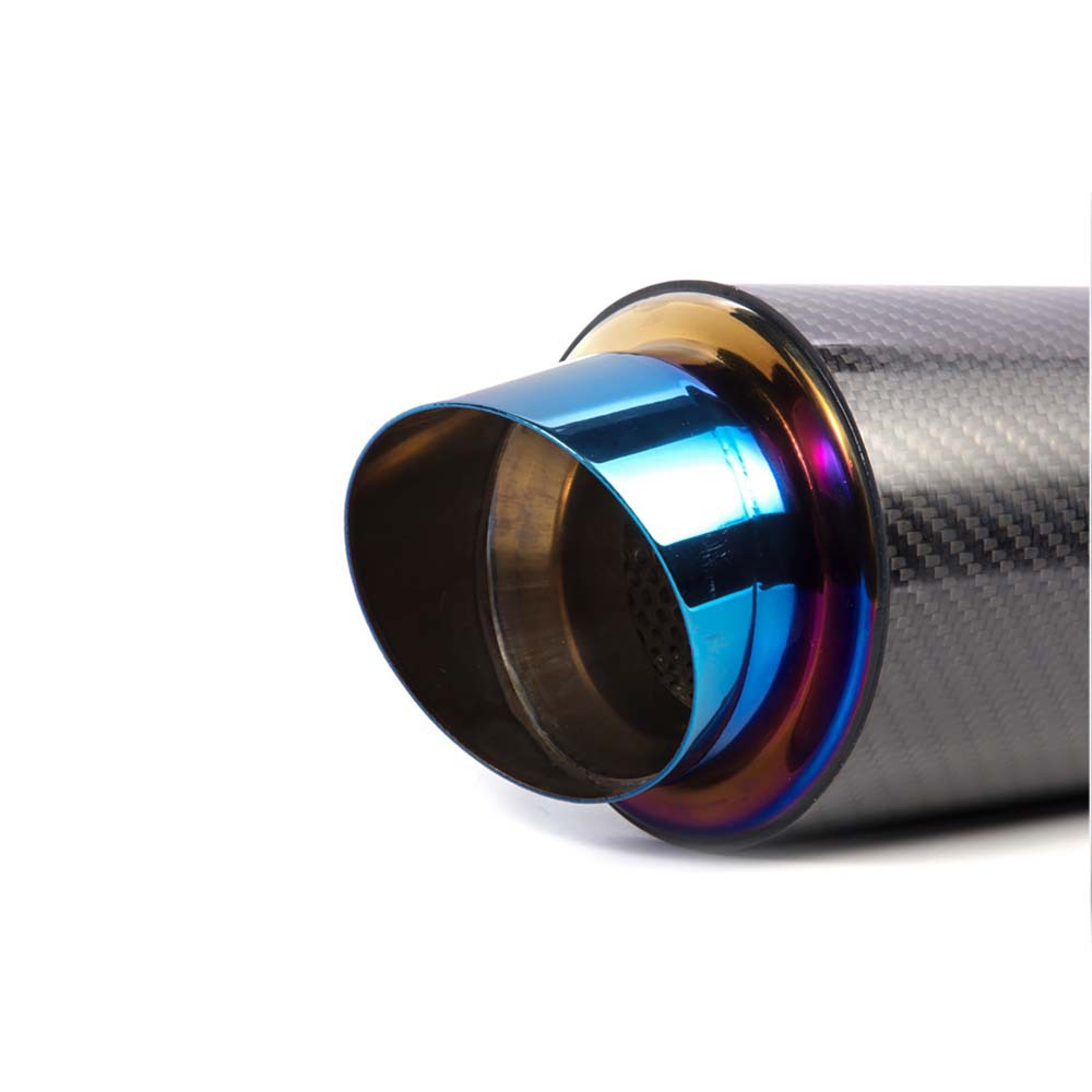 Motorcycle modified semi-blue oblique exhaust pipe straight carbon fiber exhaust pipe ZX4RR/RC390/Z800