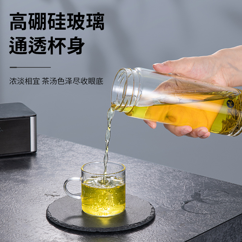 明霞單層高硼硅玻璃杯家用透明水杯開業禮品泡茶杯隨手禮杯子批發