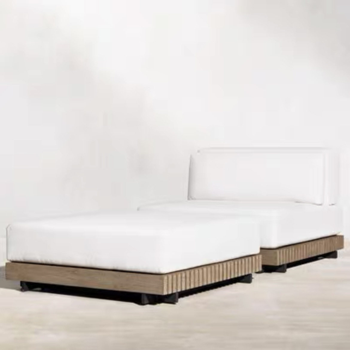 Villa al aire libre sofá de madera maciza impermeable solar diseñador patio jardín sala de sol al aire libre muebles de ocio de teca