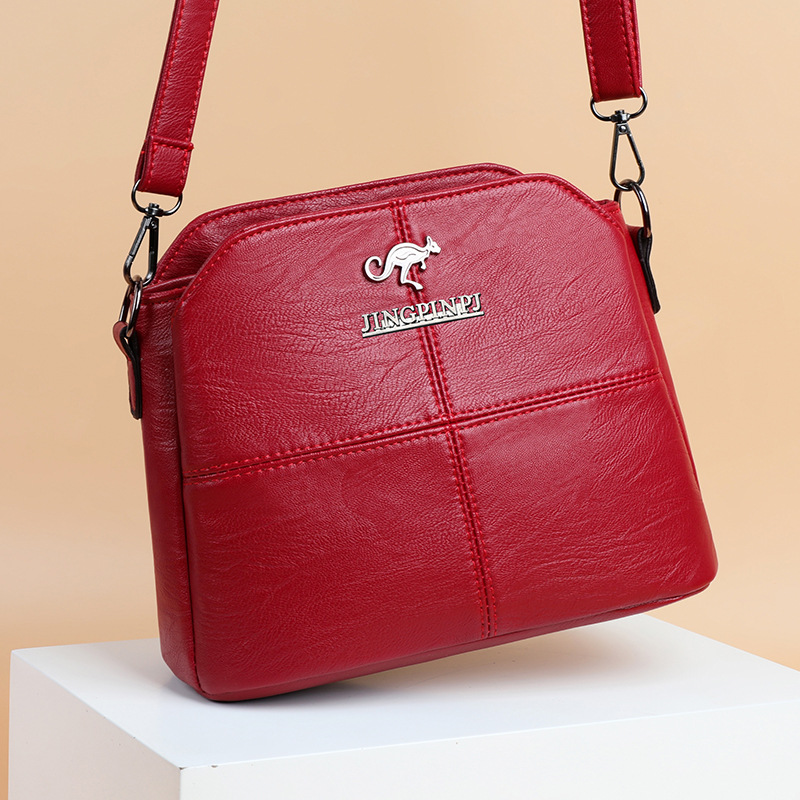 Bolso nuevo bolso de hombro de las mujeres de gran capacidad de moda estilo coreano color sólido bolso de la madre de las mujeres de mediana edad pequeña bolsa cuadrada bolsa de mensajero