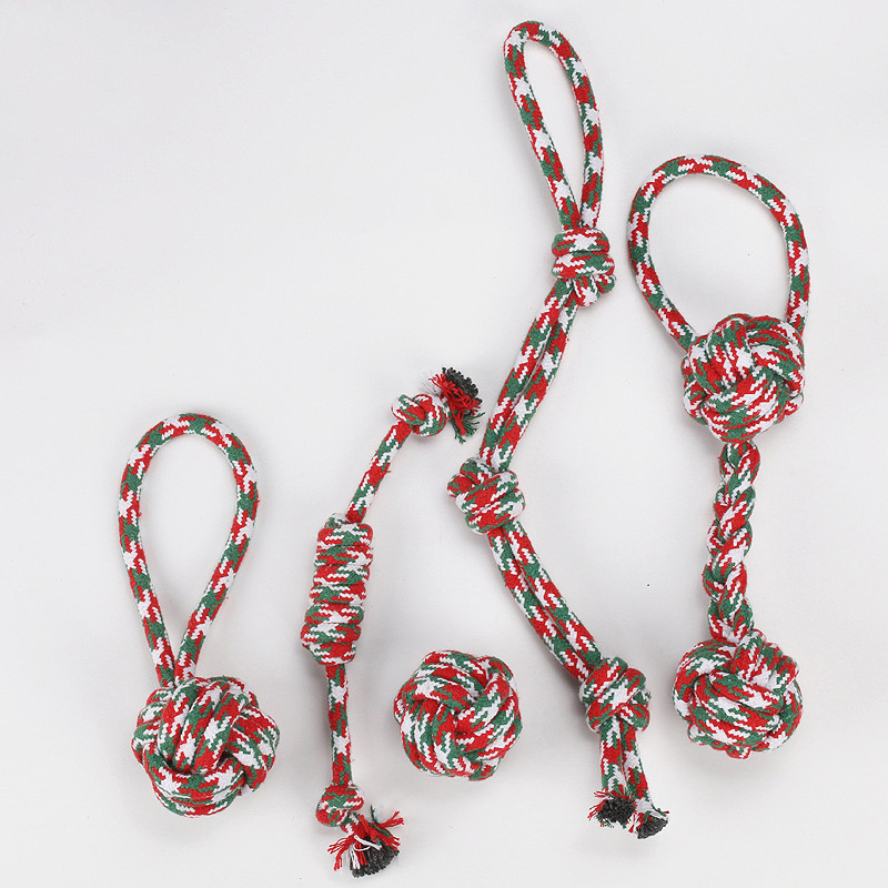 El juego de juguetes para perros más vendido de Amazon, un juguete navideño de cuerda de algodón para mascotas, alivia el aburrimiento, es duradero y resistente a las mordidas.