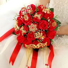 手捧花材料包结婚新娘玫瑰束缎带纱照拍摄道具用品代发