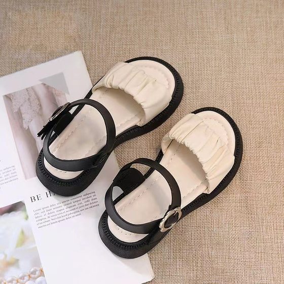 Girls' Sandals 2025 Summer New Children's All-match Student Non-slip Beach Shoes Soft-soled Princess Shoes for Little Girls