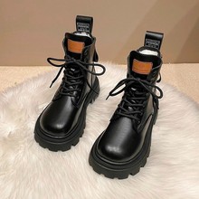 厚底英伦风马丁靴女2025新款秋冬季加绒加厚保暖雪地靴短靴子棉鞋