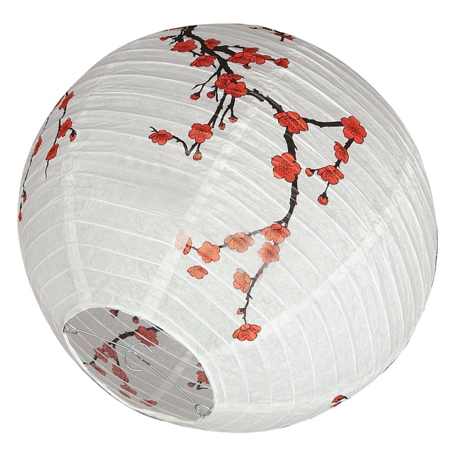 Factory supply Chinese style plum lantern Spring Festival restaurant hotel antique decorative folding paper lantern round lampshade