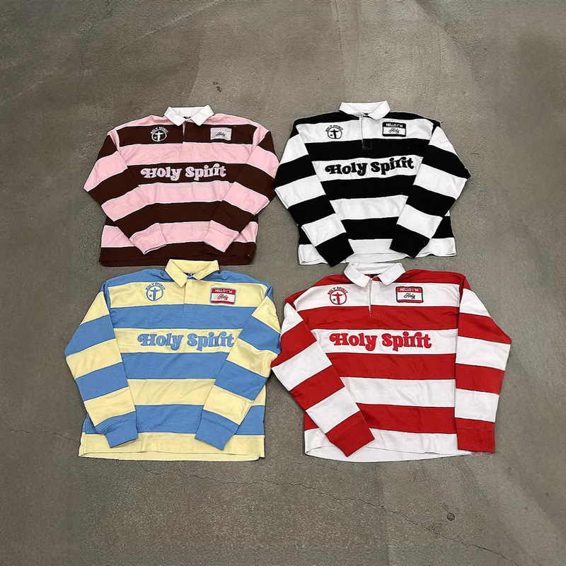 Cross-Border Foreign Trade American Retro Street Style Letter Embroidery Loose Sweatshirt Long Sleeve Wholesale American Retro Keywords