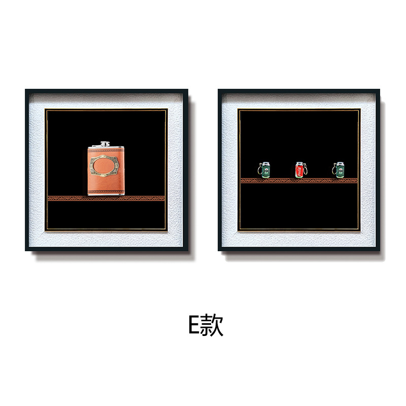 Modelado minimalista moderno pintura decorativa mural cuadrado arte petaca sala de estar sofá pared de fondo pintura colgante tridimensional