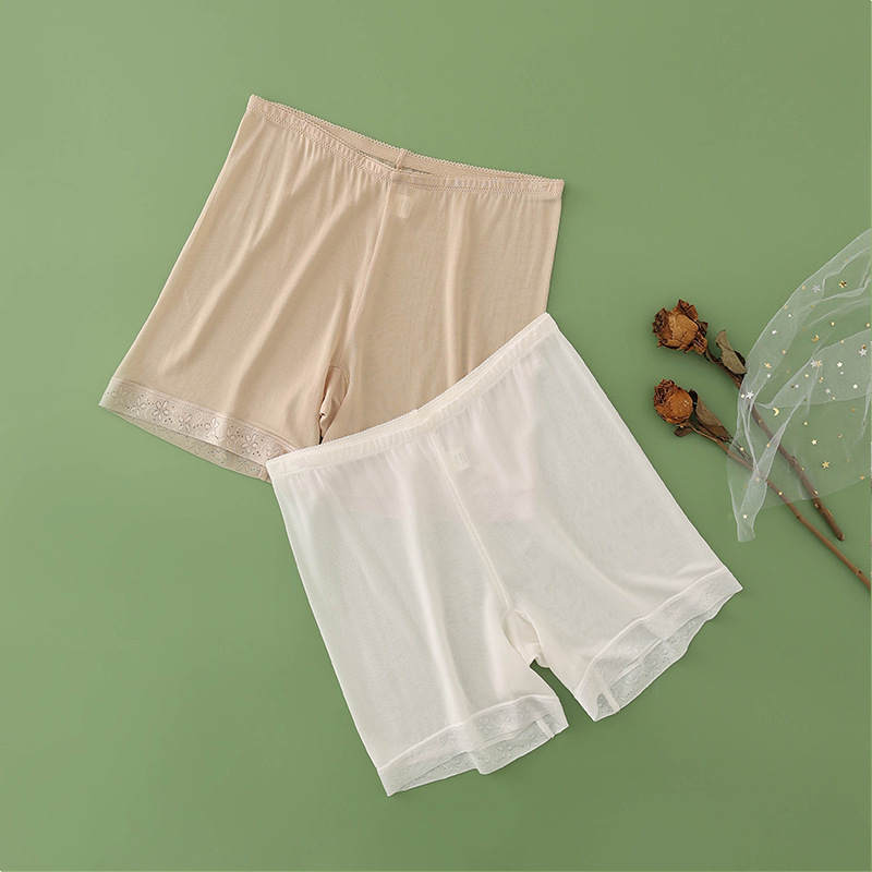 Silk Mid-waist Anti-slip Safety Pants Women's Thin Triple Pants Wear-free One-piece Panties Leggings Shirts Mulberry Silk Silk Mid-waist Anti-slip Safety Pants Women's Thin Triple Pants Wear-free One-piece Panties Leggings Shirts Mulberry Silk