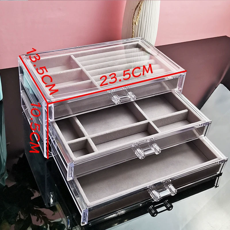 Jewelry Storage Box — Multi-layer 72-Compartment Organizer with Lipstick Top, 3-Drawer