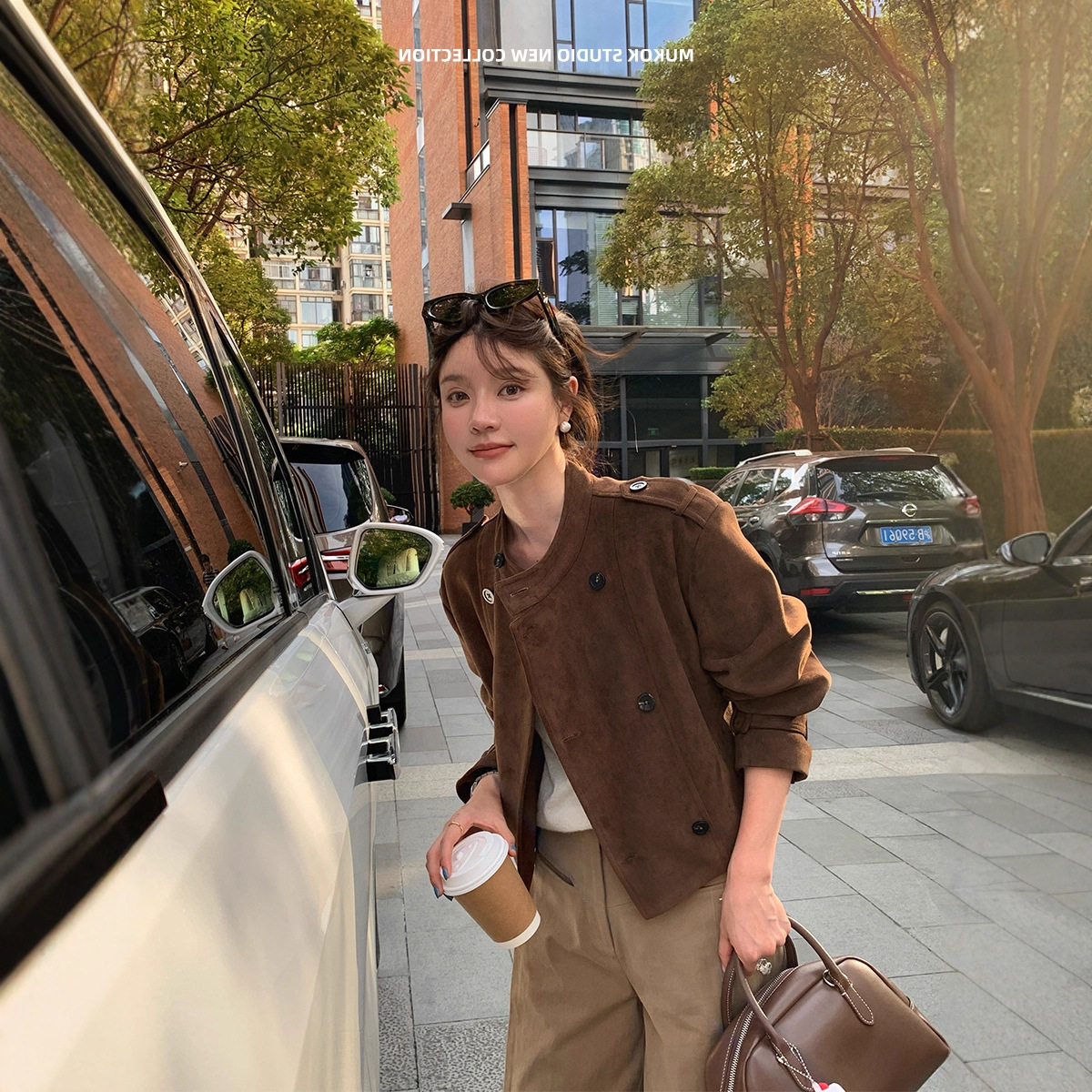 Short Suede Jacket for Women, Autumn and Winter New 2025 Trendy Stylish Petite High-End Jacket Top