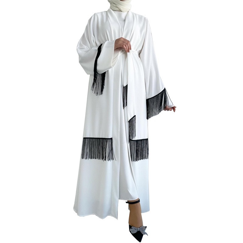 Cardigan élégant à pendentifs style dubaï pour robe musulmane_voghion.com