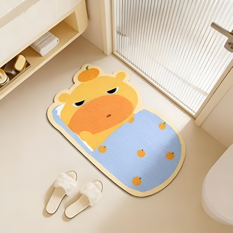Cartoon Cute Bathroom Floor Mat Capybara Lulu Entrance Door Mat Water-Absorbent Non-Slip Floor Mat Cartoon Cute Bathroom Floor Mat Capybara Lulu Entrance Door Mat Water-Absorbent Non-Slip Floor Mat