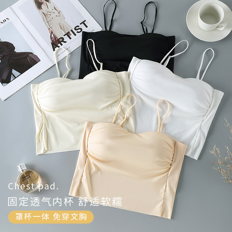 Belleza espalda camisola sin costuras de las mujeres push-up fija de una sola pieza Copa sin anillo de acero de fondo desgaste exterior todo partido camisola mujeres