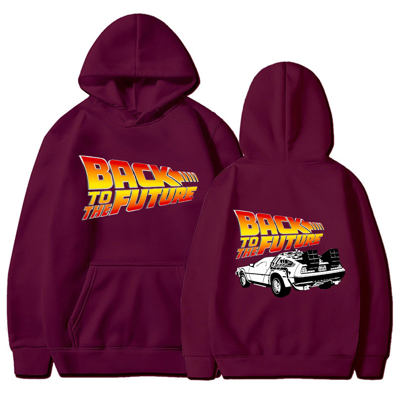 Back To The Future Hoodies Men Fashion Graphic Printed Long