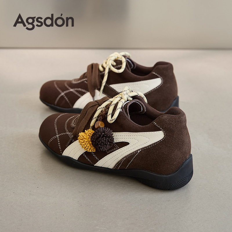 Augu Shiden retro zapatos de entrenamiento de mujeres 2025 nuevo otoño con suela gruesa zapatos de ballet Gump zapatos de skate Meilad