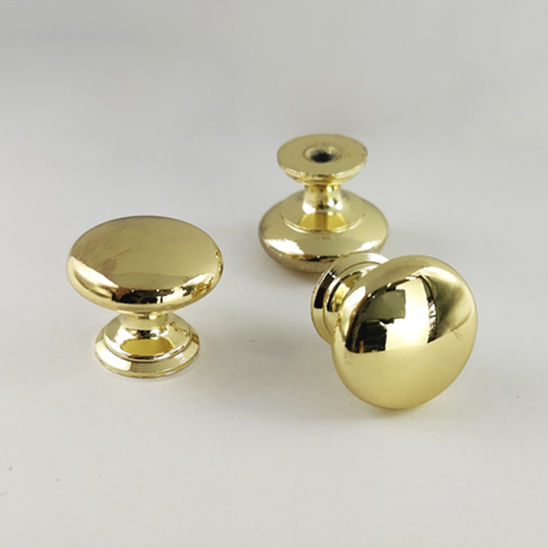 Minimalist solid single-hole gold handle small drawer wardrobe zinc alloy door handle mushroom-shaped round handle
