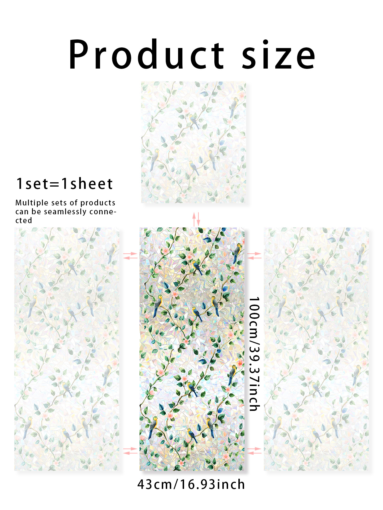 140g Weight Glass paster Home Textiles & Decor Type PVC Material Leaf Pattern Casual, Pastoral Style Casual Pastoral Leaf PVC Glass Paster Wall Art 194