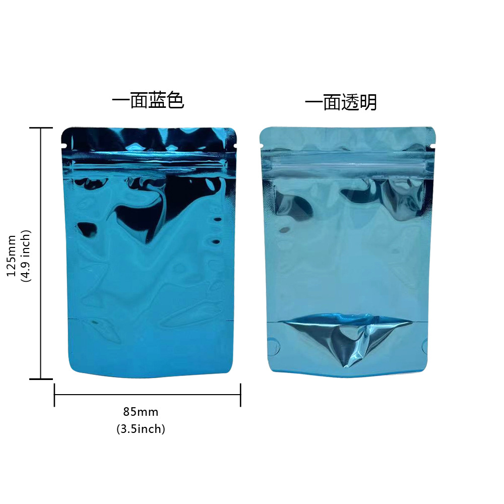 Joyas dulces snack horquilla bolsa de aluminio plateado ziplock bolsa translúcida de dos colores Yin y Yang bolsa de hueso 100 piezas Precio