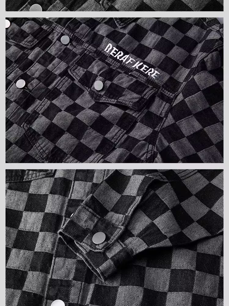 Denim Hoodie For Men Spring And Autumn Casual Printed Jacket_voghion.com