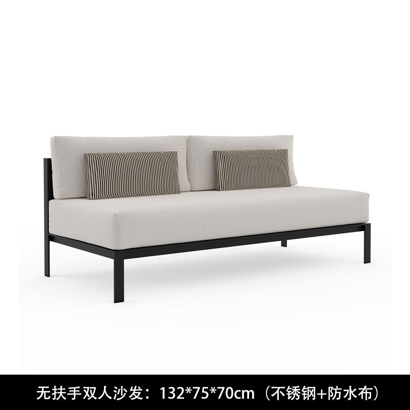 Sofá nórdico al aire libre ocio minimalista diseñador de acero inoxidable patio villa creativo impermeable muebles al aire libre