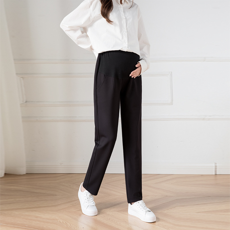 Fashionable Maternity Pants, High Elasticity, Spring, Autumn and Winter, Small Straight Trousers, Workwear, Professional Trousers, Trousers, Plus Fat, Plus Size