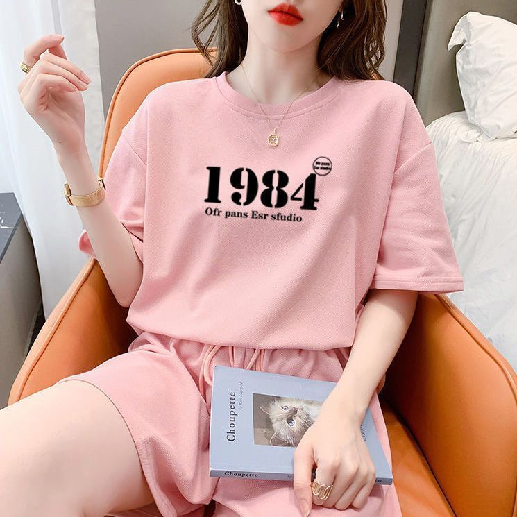 Women' Summer 2026 New Fahion Looe Korean Style Hooded Short Sleeve Sweathirt Caual Two-Piece Set With Sport_ecoleips.com