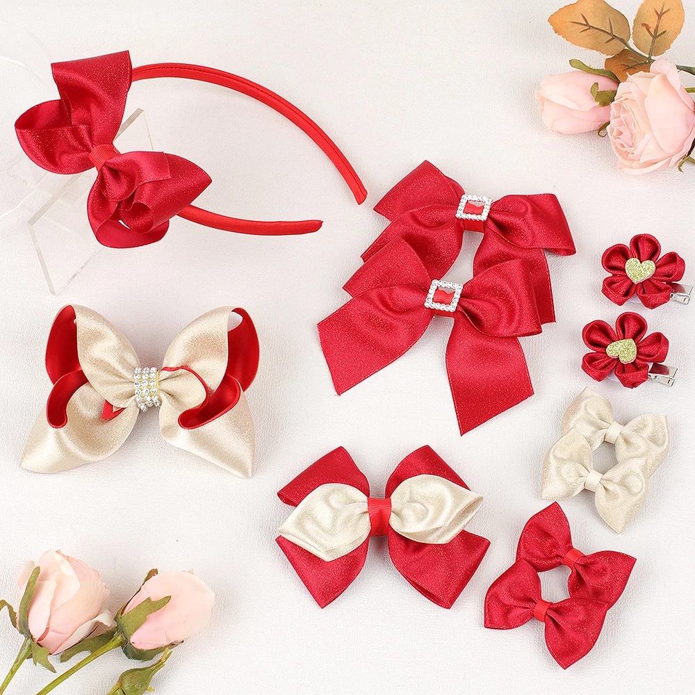 Fashion Flower Bow Knot Ribbon Handmade Hair Clip 1 Piece9