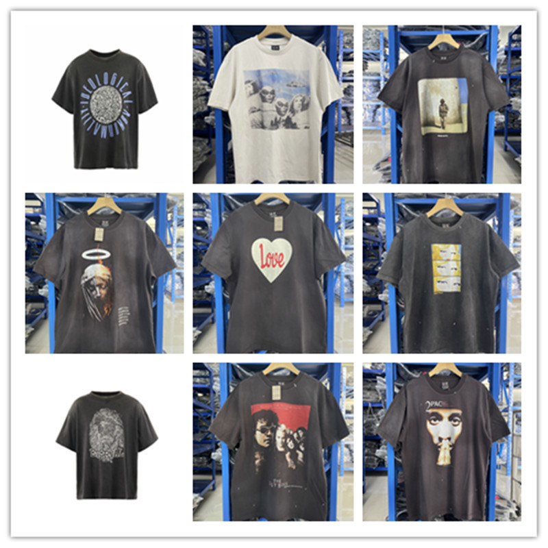 SAINT MICHAEL CHO American High Street Washed Old VTG Men's and Women's Loose Casual Short-sleeved T-shirt Half-sleeved