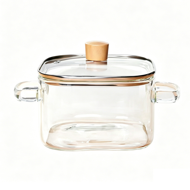 Olla Cuadrada de Vidrio de Borosilicato Resistente a Altas Temperaturas image 5